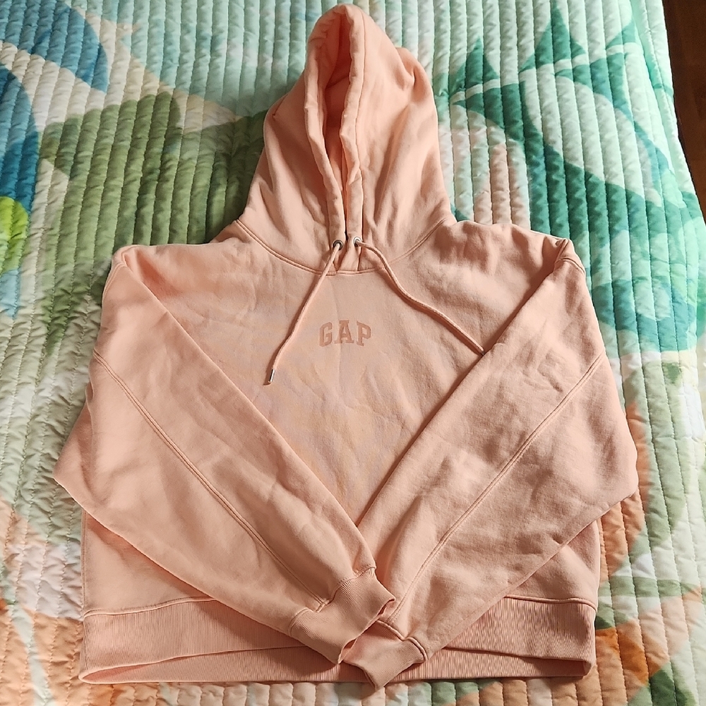 GAP logo Vintage Soft Cropped Hoodie Medium Tall - Picture 2 of 9